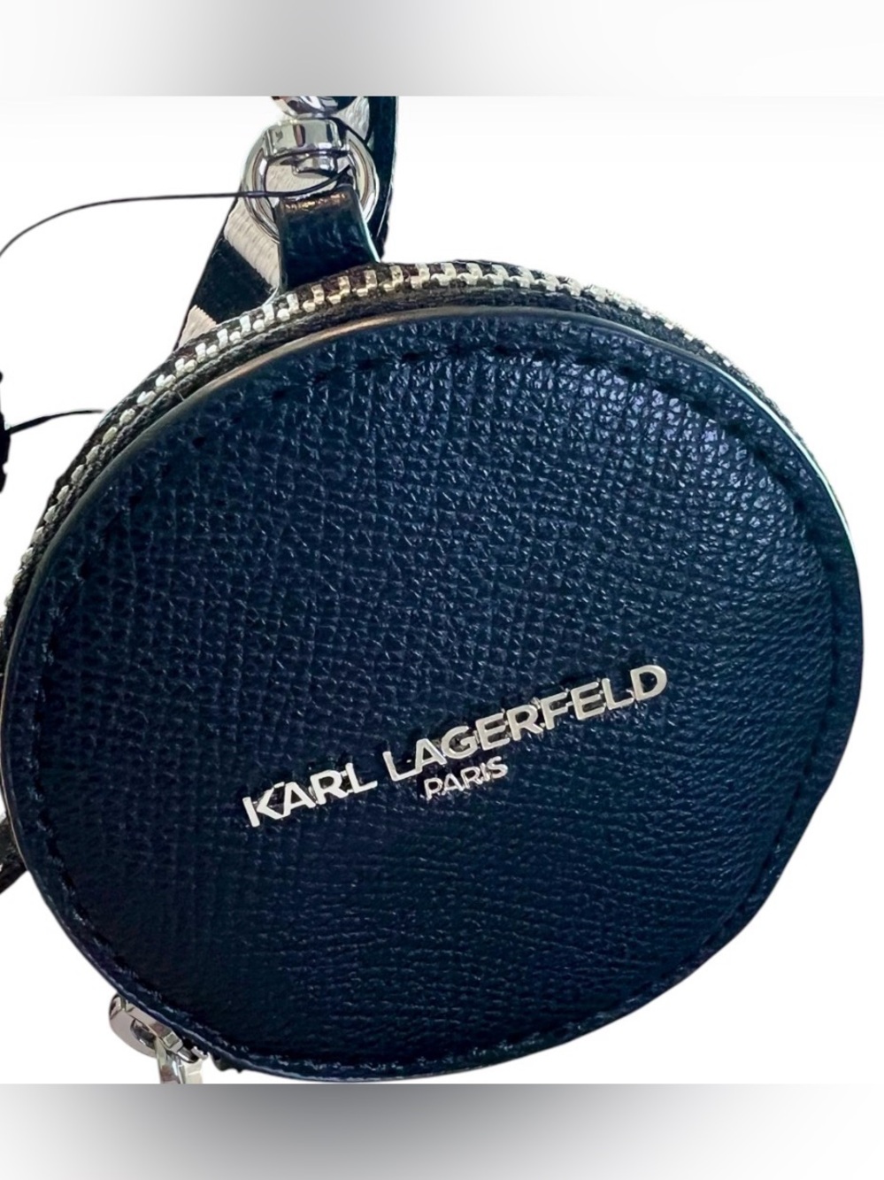 Karl Lagerfeld Crossbody Bag Leather Neon Multicolor Logo Round Pouch NWT - Picture 2 of 5